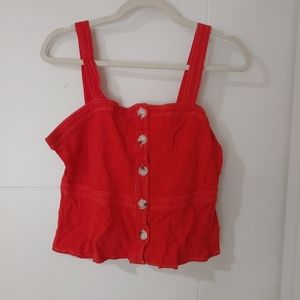 Button front tank top